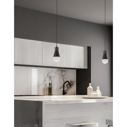 1 Light Incandescent Pendant Matte Black