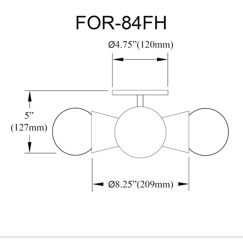4 Light Incandescent Flush Mount Matte Black