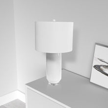 1LT Incandescent Table Lamp, WH, WH Shade