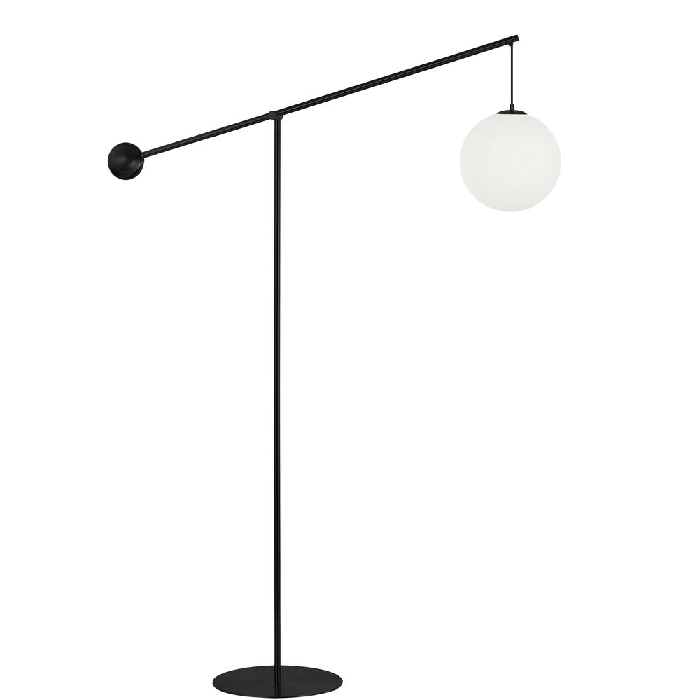 1 LT Incandescent Floor Lamp, MB, Opal Glass