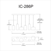 6LT Halogen Horizontal Pendant, AGB, Clear Glass