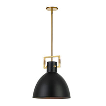 1LT Incandescent Pendant, AGB, MB Metal Shade