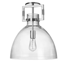 1LT Semi-Flush Mount, PC, CLR Glass