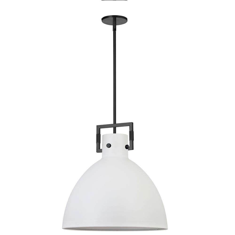 1LT Incandescent Pendant, MB, MW Metal Shade