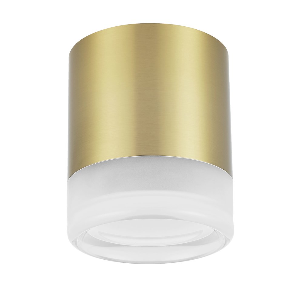 15W Flush Mount in Aged Brass w/ Clear & Frosted Acrylic Diffuser