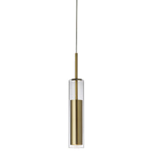 6W Pendant, Aged Brass Finish, CLR Glass