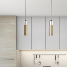 6W Pendant, Aged Brass Finish, CLR Glass