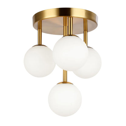 4LT Flush Mount, AGB, Opal Glass