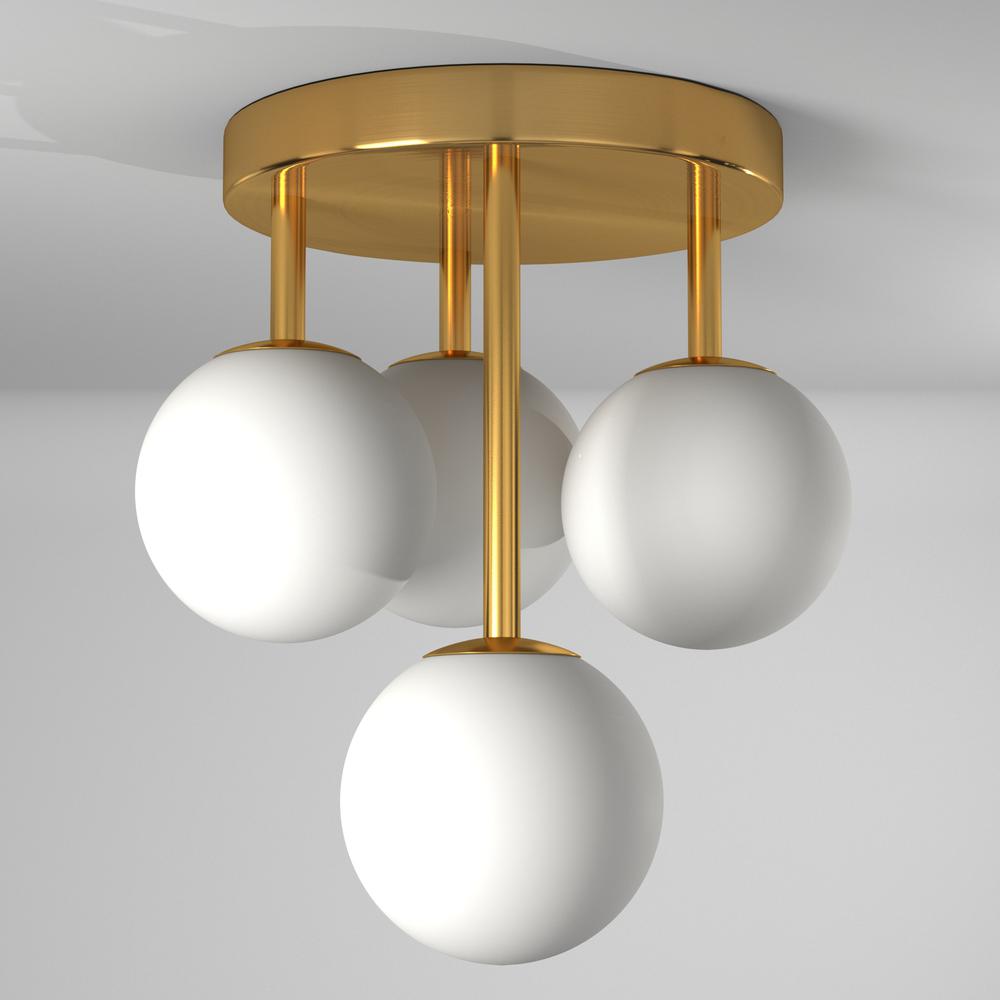 4LT Flush Mount, AGB, Opal Glass