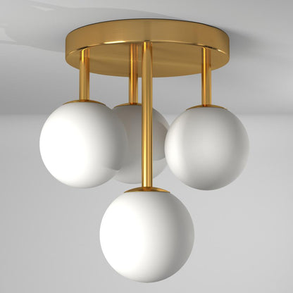 4LT Flush Mount, AGB, Opal Glass