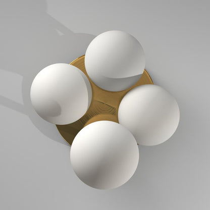 4LT Flush Mount, AGB, Opal Glass