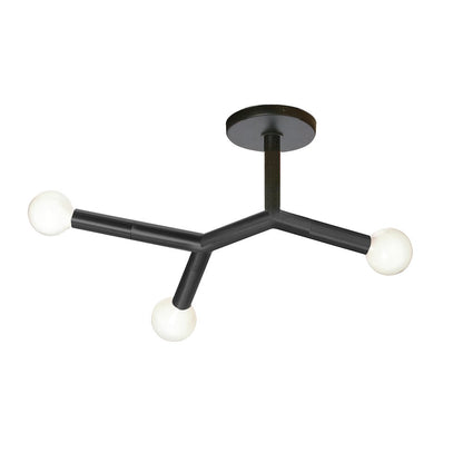 3 Light Semi-Flush in Matte Black