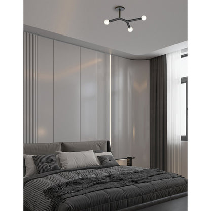 3 Light Semi-Flush in Matte Black