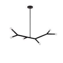 6 Light Horizontal Pendant in Matte Black