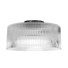1 Light Flush Mount in Matte Black w/ Fluted Glass