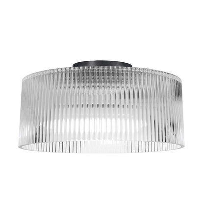 1 Light Flush Mount in Matte Black w/ Fluted Glass