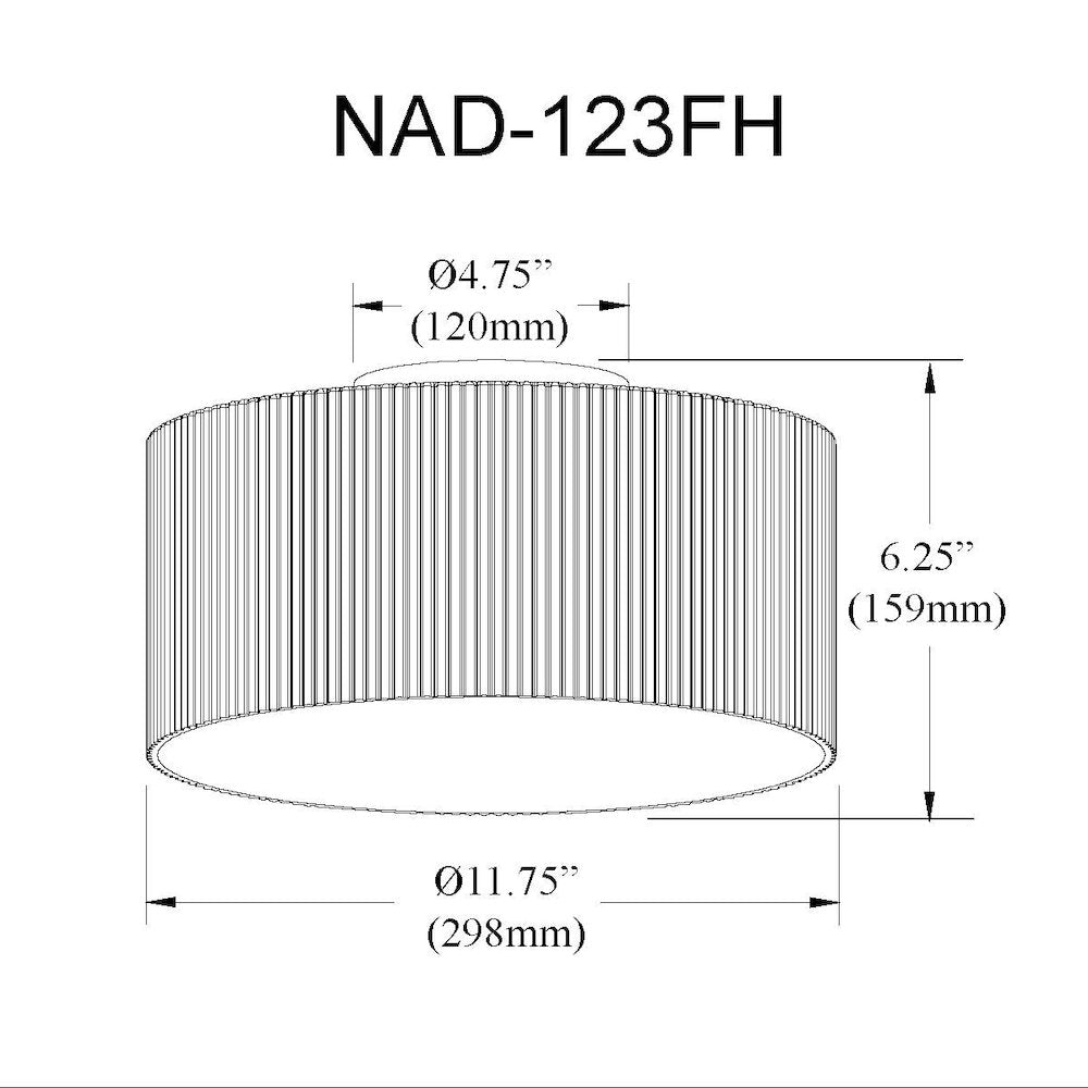 1 Light Flush Mount in Polished Chrome w/ Fluted Glass