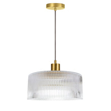 1 Light Pendant in Aged Brass w/ Fluted Glass