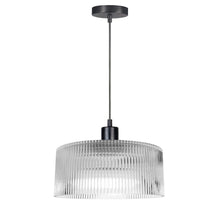 1 Light Pendant in Matte Black w/ Fluted Glass