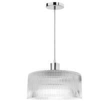 1 Light Pendant in Polished Chrome w/ Fluted Glass
