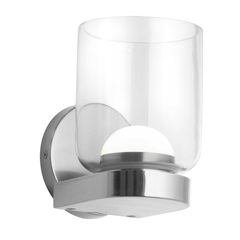 10W Wall Sconce, PC, CLR Glass