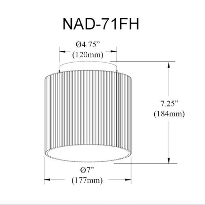 1 Light Flush Mount in Matte Black w/ Fluted Glass