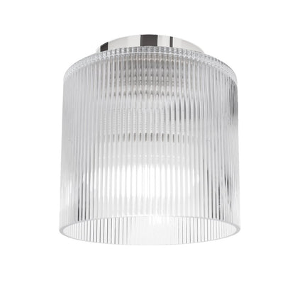 1 Light Flush Mount in Polished Chrome w/ Fluted Glass