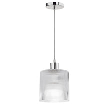 1 Light Pendant in Polished Chrome w/ Fluted Glass