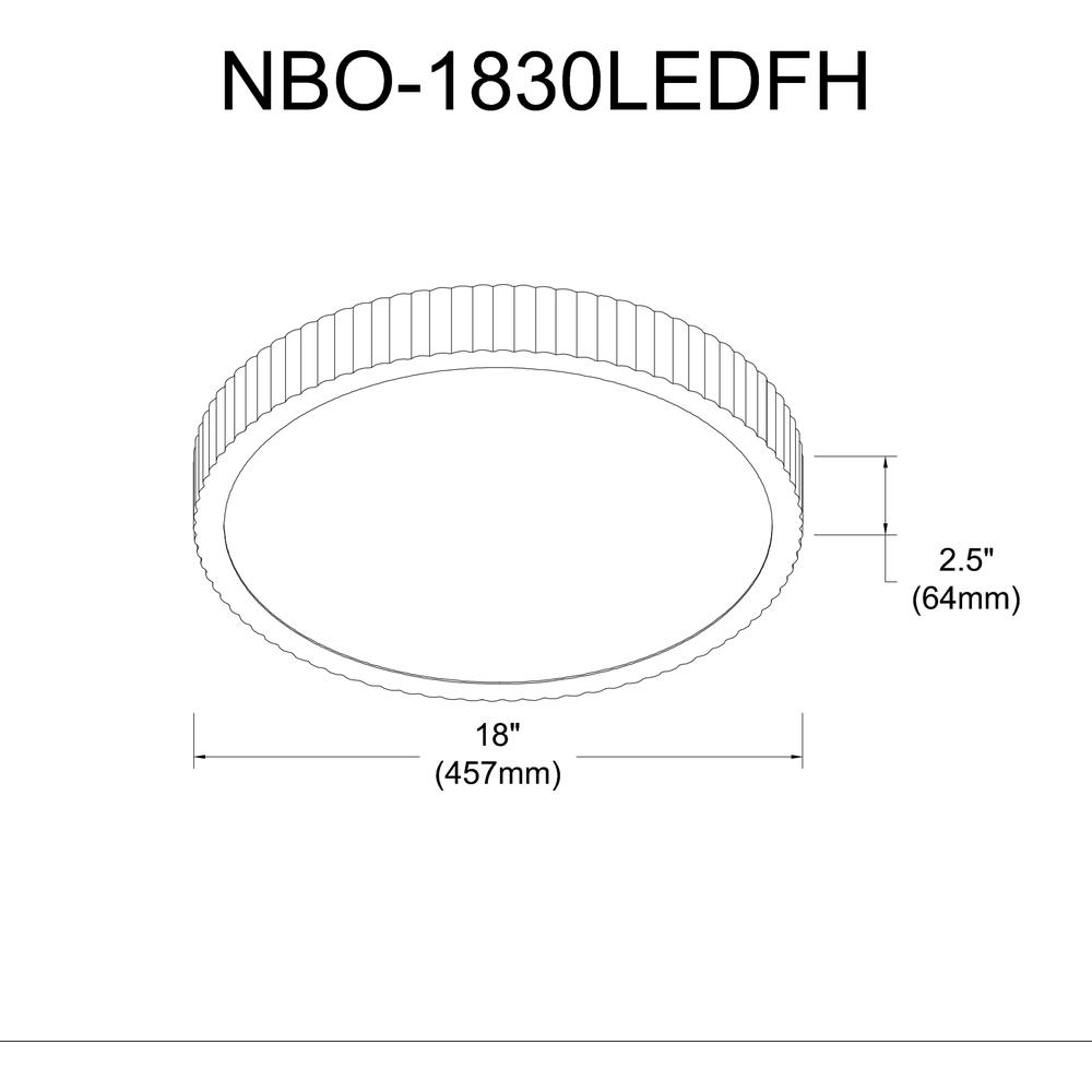 30W Flushmount, MW, WH Acrylic Diffuser