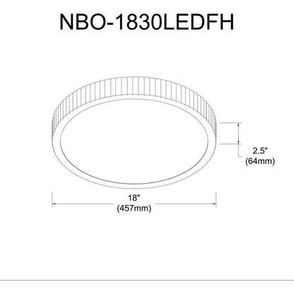 30W Flushmount, MW, WH Acrylic Diffuser