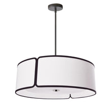 4LT Notched Drum Pendant BK, WH Shade & Diffuser