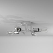4LT Semi-Flush Mount, Burnished Chrome Finish