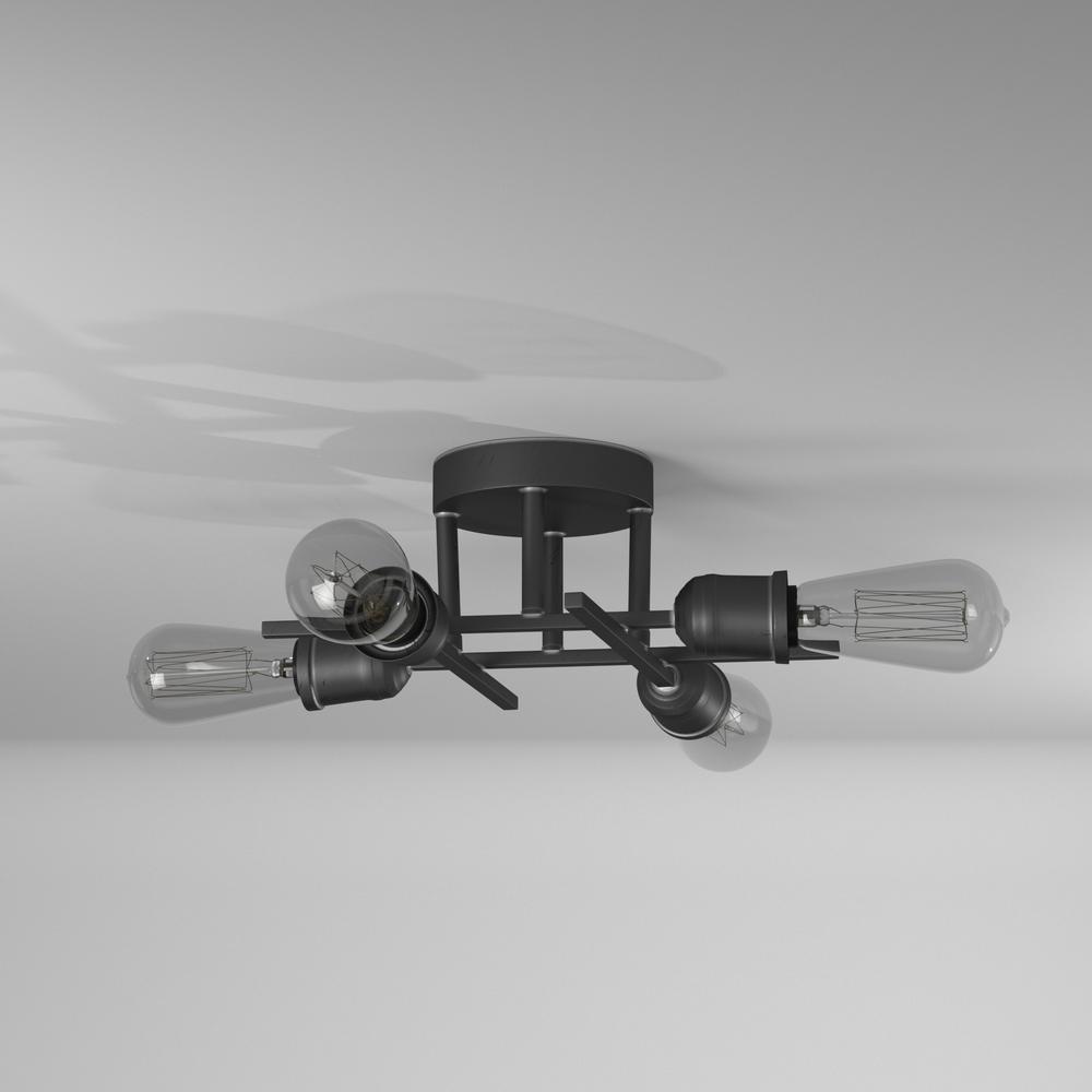 4LT Semi-Flush Mount, Espresso Finish