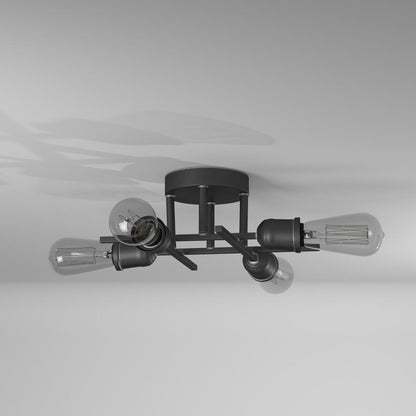 4LT Semi-Flush Mount, Espresso Finish