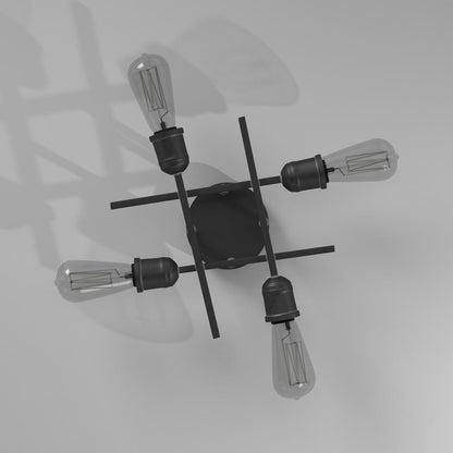 4LT Semi-Flush Mount, Espresso Finish