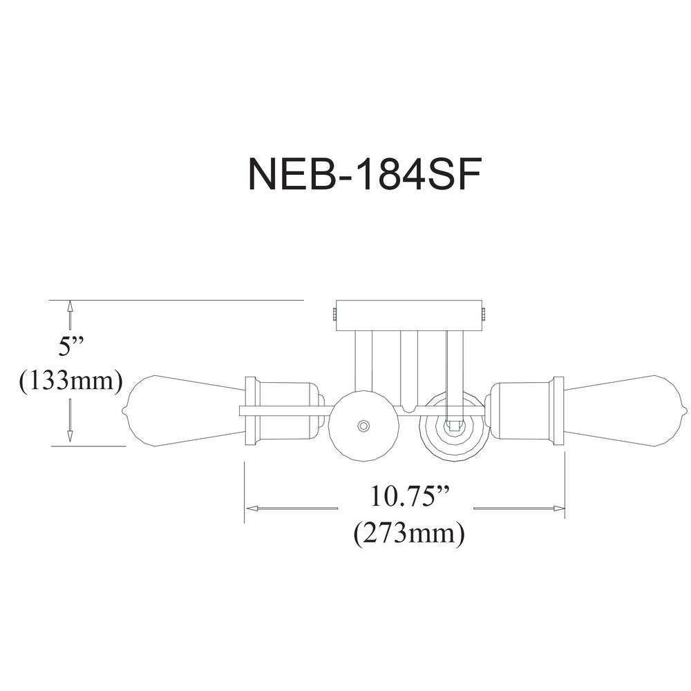 4LT Semi-Flush Mount, Espresso Finish