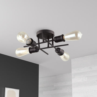 4LT Semi-Flush Mount, Espresso Finish