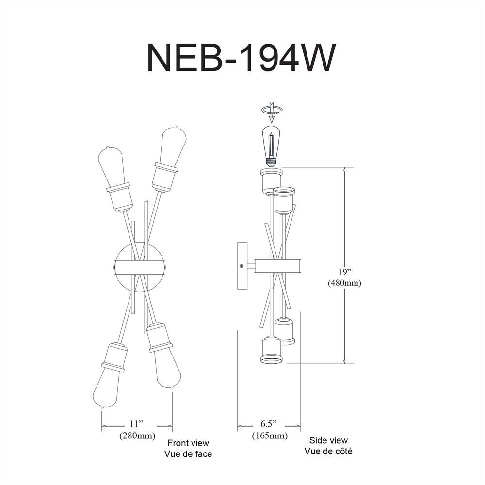 4LT Incandescent Wall Sconce Matte White