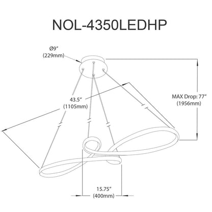 50W Horizontal Pendant, AGB, WH Silicone Diff