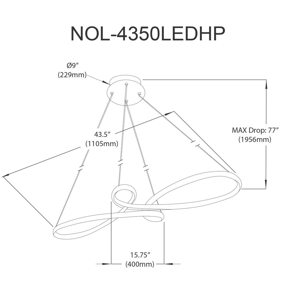 50W Horizontal Pendant, MB,WH Silicone Diff
