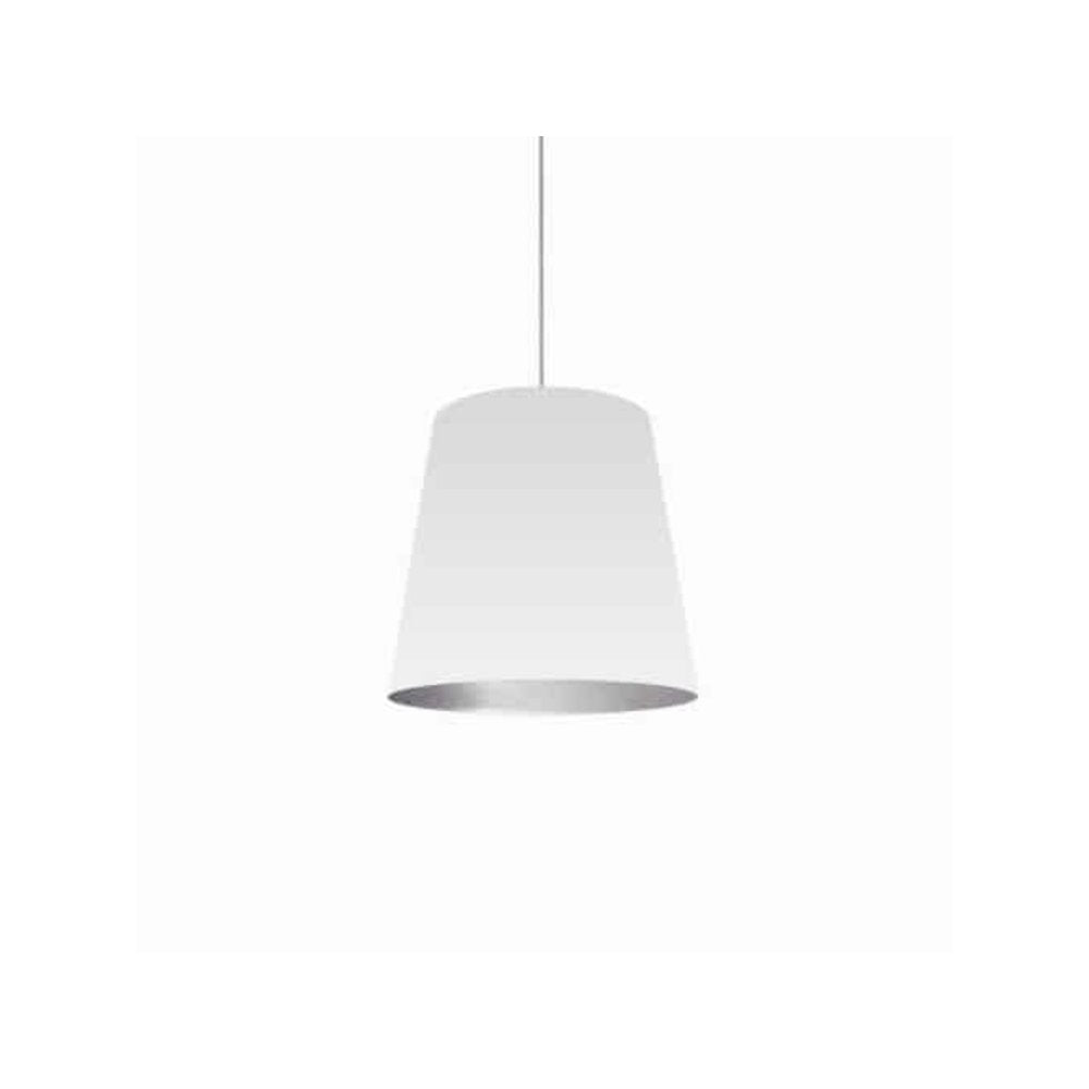 1LT Oversized Drum Pendant,Medium - Wht/Slv