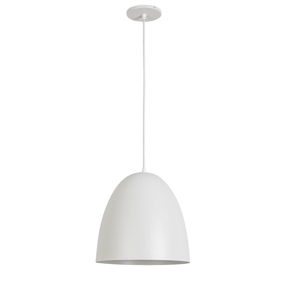 1 Light Pendant in Matte White w/ Matte White Metal Shade