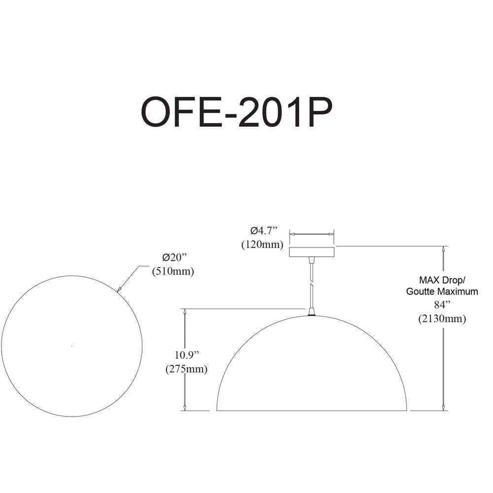 1LT Incandescent 20" Pendant, MW