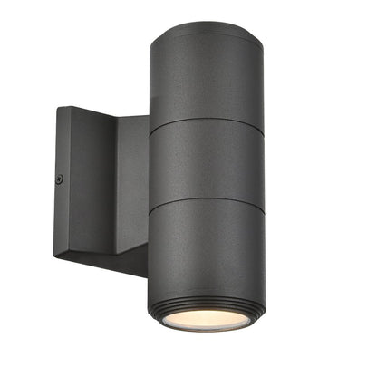 2 Light Matte Black Outdoor Wall Sconce