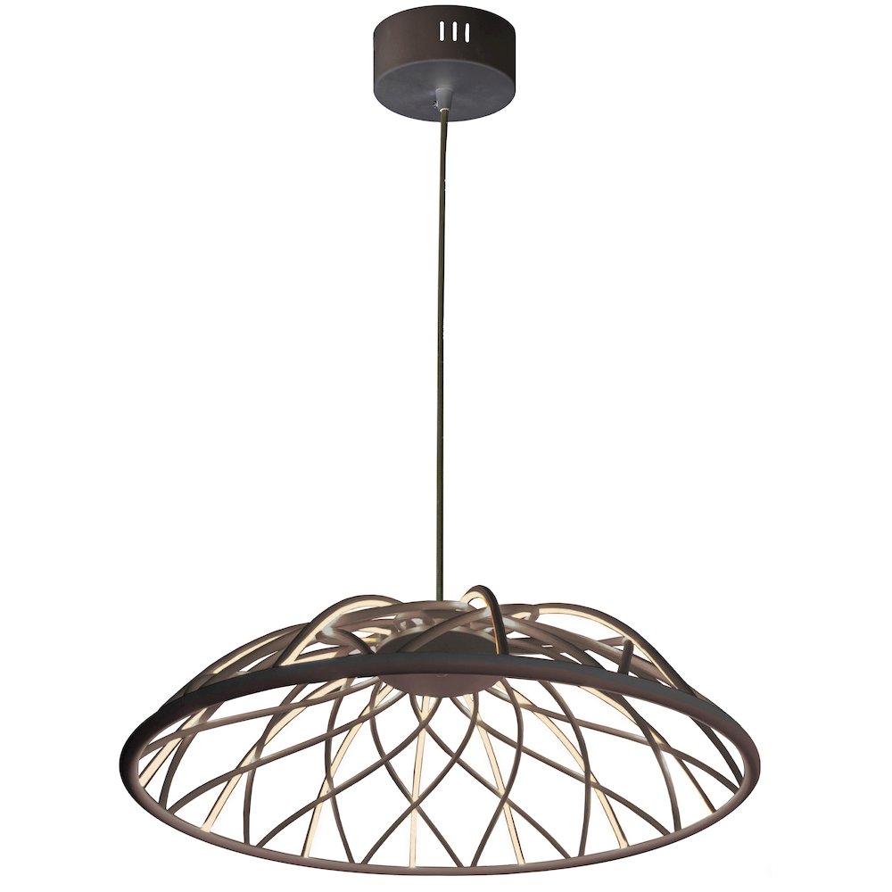 16W Pendant in Matte Black w/ Black Cloth Covered Frame