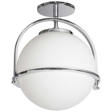 1LT Incandescent Semi-Flush Mount, PC, WH Glass