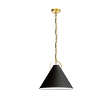 1LT Incand Pendant, AGB, BK Shade