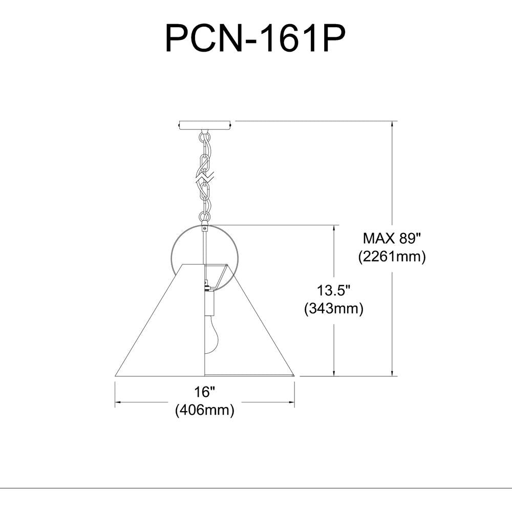 1LT Incand Pendant, AGB, BK Shade