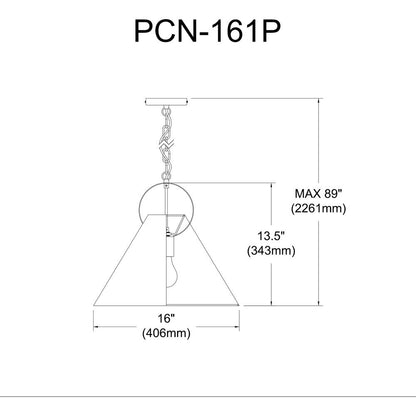 1LT Incand Pendant, MB, BK Shade