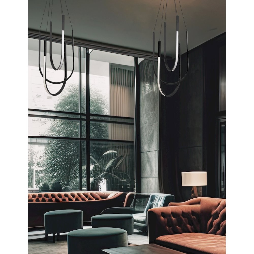 62W Pendant Matte Black with White Silicone Diffuser